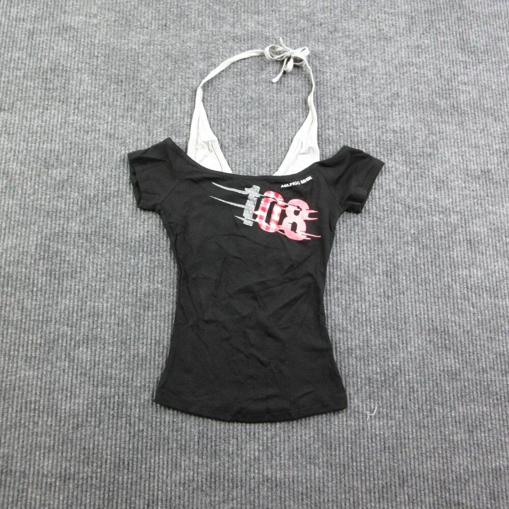 Aelfric Eden Shirt Womens XS Black Scoop Neck Halter Strap Studded Lyocell NWT